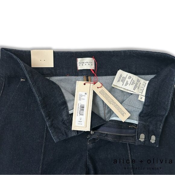 Alice + Olivia **NWT** The Trouser Flared Jean in Dark Rinse Denim - Picture 9 of 12